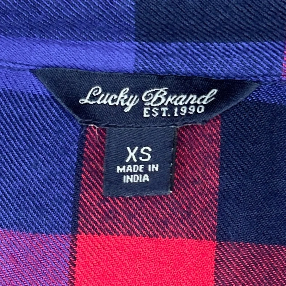 LUCKY BRAND Blue and Red‎ Bungalow Plaid Button Down Shirt